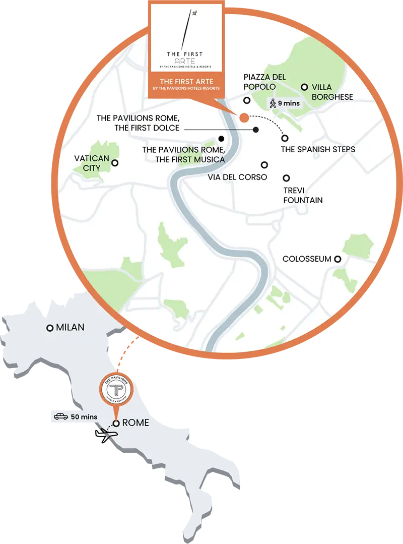 First Arte, Mappa di Roma