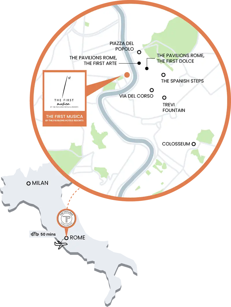 The First Musica, Rome Map